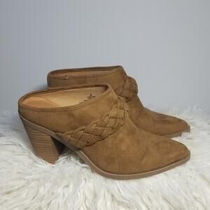 Universal Thread Brown Suede Braided Mule Heels